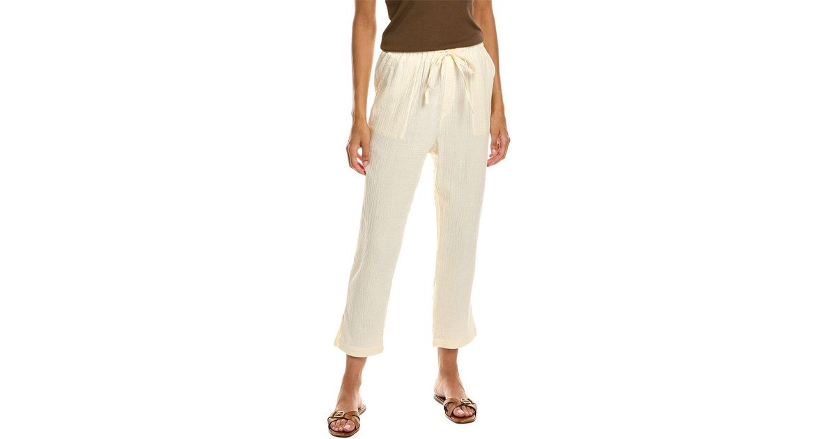Monrow Highwaist Gauze Pant in Natural Lyst