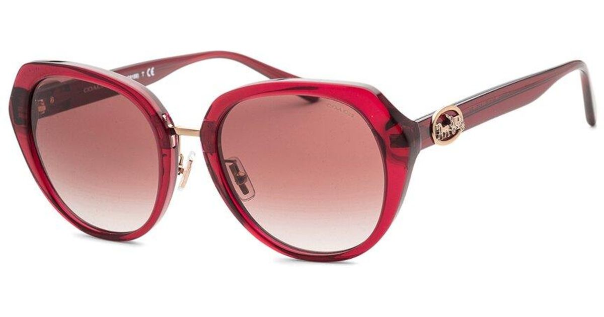 COACH Leather Hc8331 55mm Sunglasses in Red | Lyst UK