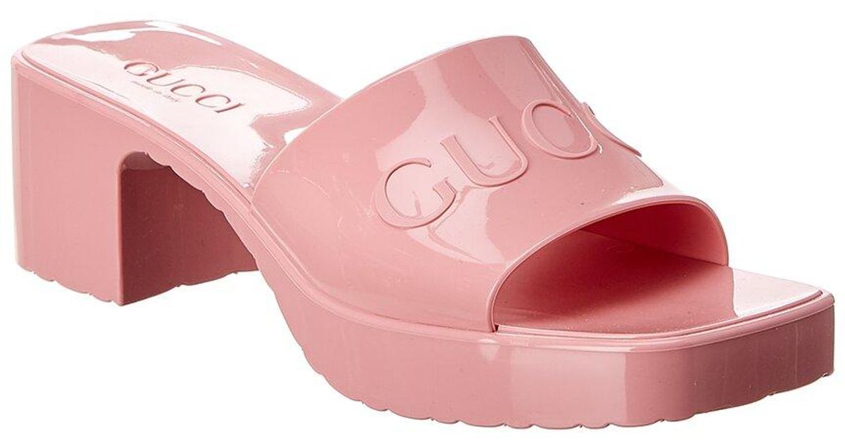 Gucci Rubber Slide in Pink Save 40 Lyst