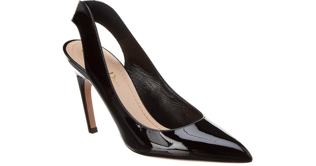 Dior Leather Obsessed Slingback Patent Pump in Black | Lyst UK