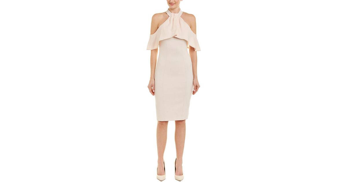 Karen Millen Synthetic Sheath Dress in Beige (Natural) - Save 1% - Lyst