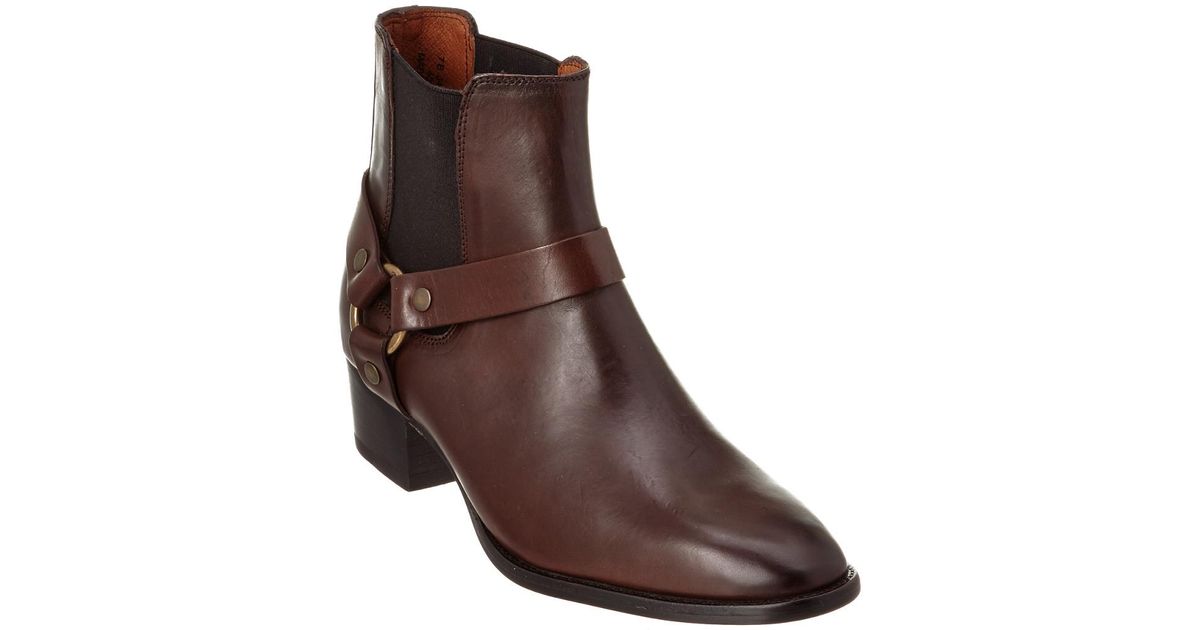 Frye Dara Harness Leather Chelsea Boot in Brown - Lyst