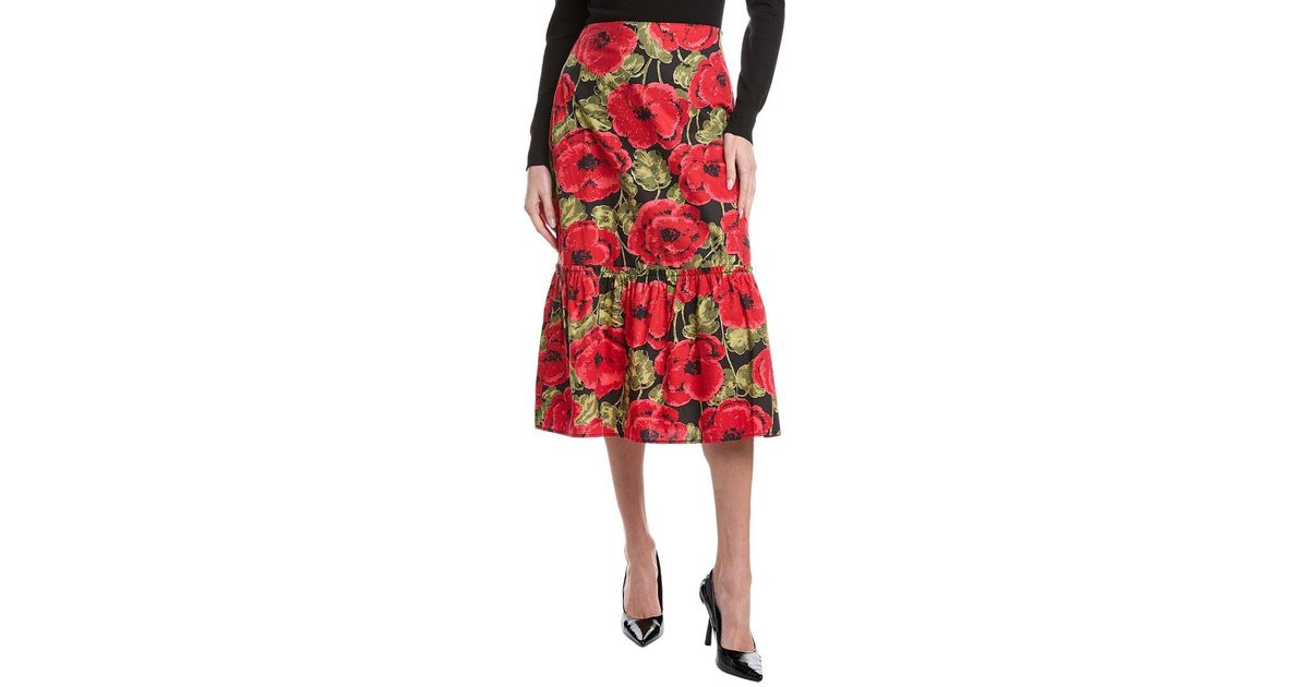 FLORA BEA NYC Galilea Skirt in Red | Lyst