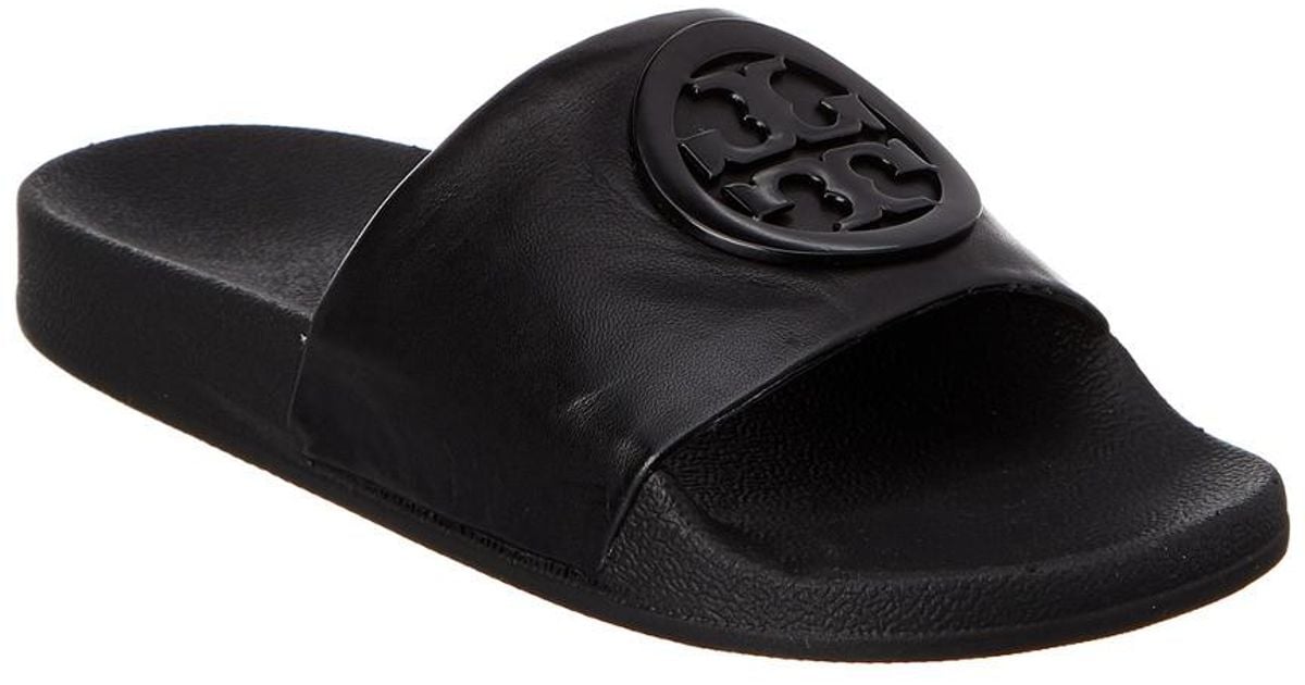 Tory Burch Lina Leather Slide in Black | Lyst Canada