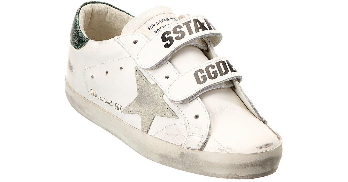 Golden Goose Old School Leather Sneaker in White | Lyst