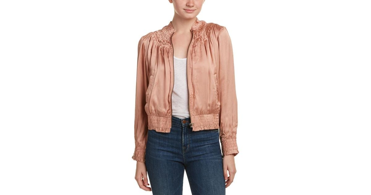 silk embroidered bomber jacket