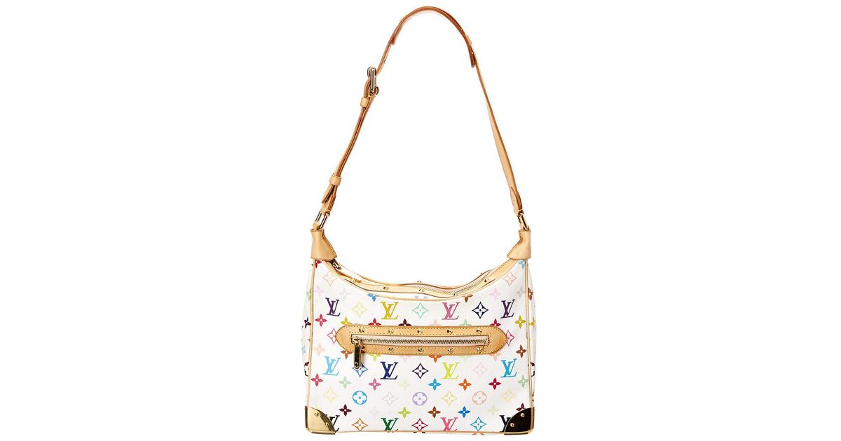 Louis Vuitton White Monogram Multicolore Canvas Boulogne ...