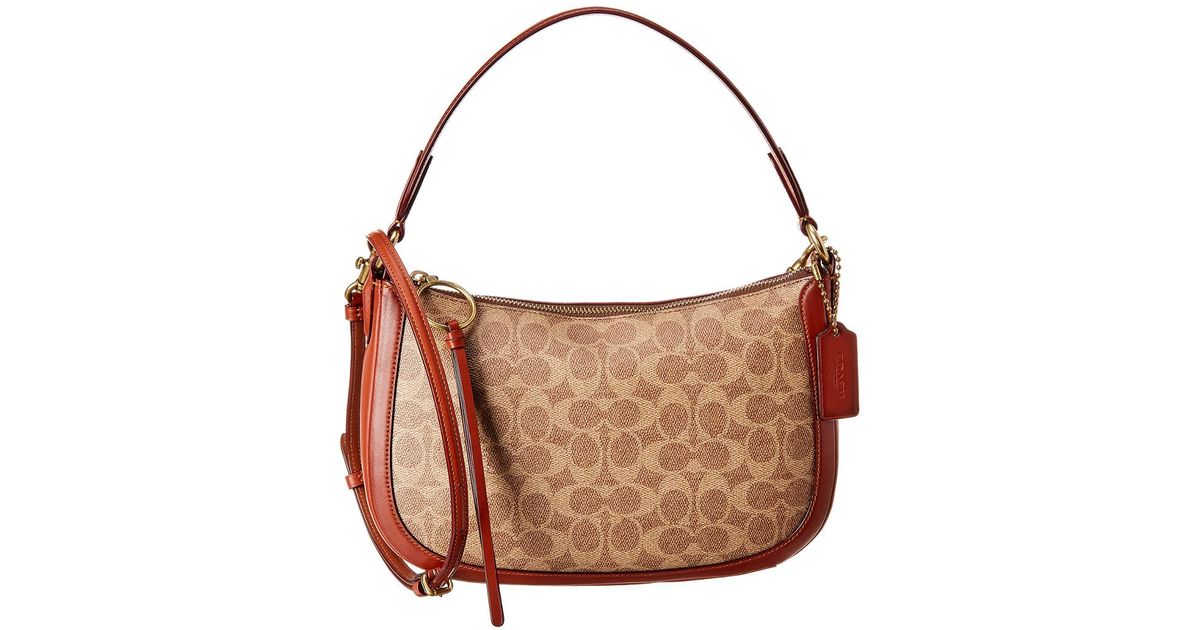 COACH Signature Sutton Leather Crossbody in Brown Lyst Australia