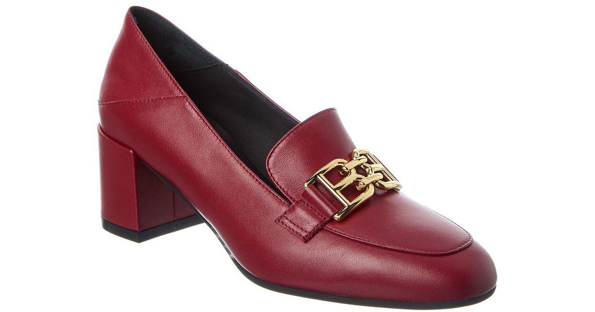 Bally Bekla Leather Pump in Red | Lyst UK