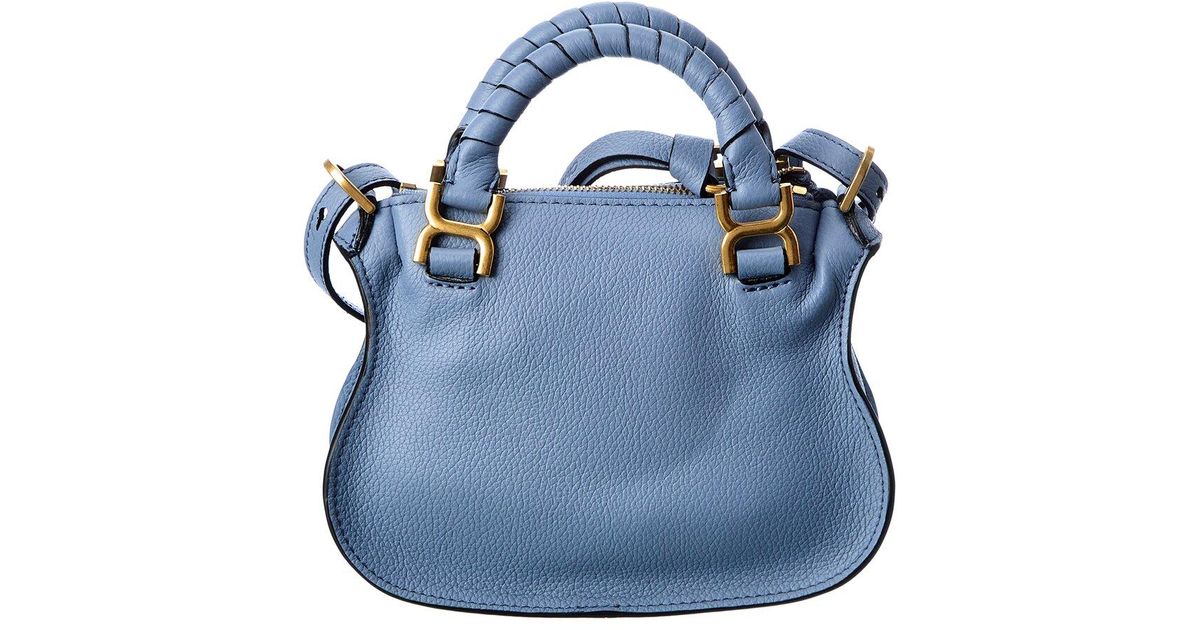 Chloé Marcie Mini Double Carry Leather Shoulder Bag in Blue | Lyst UK