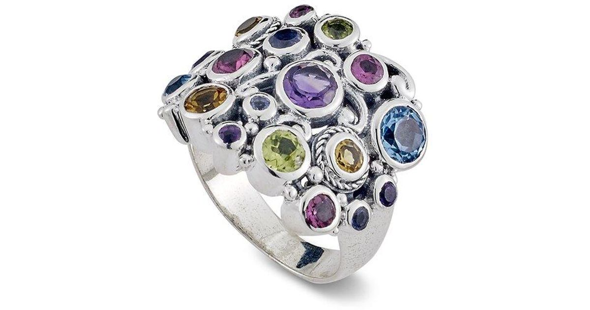 Samuel B. 3.00 Ct. Tw. Gemstone Cluster Ring in White | Lyst