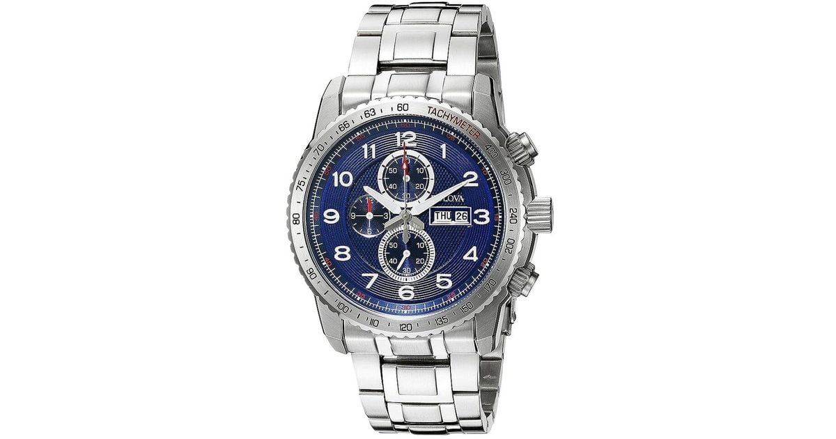 Bulova men's chronograph marine star stainless clearance steel bracelet watch 43mm 96b256