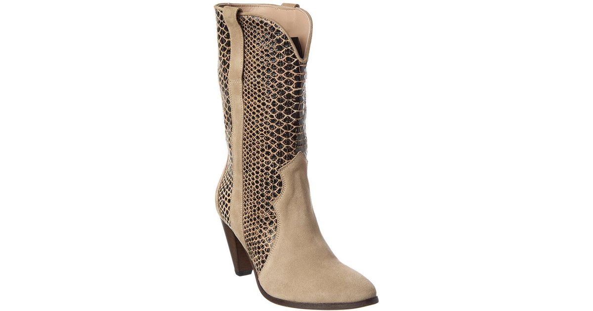 Free People Feather Heel Leather Boot in Brown | Lyst UK
