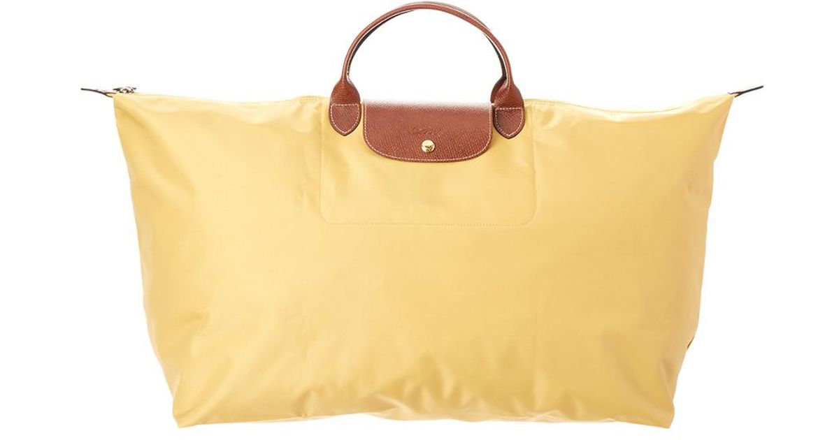 Longchamp Yellow Le Pliage Extra Large Nylon Travel Bag