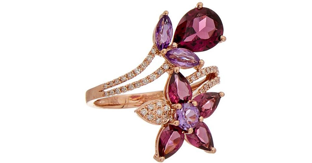 Effy Fine Jewelry 14k Rose Gold 5.43 Ct. Tw. Diamond & Gemstone Floral