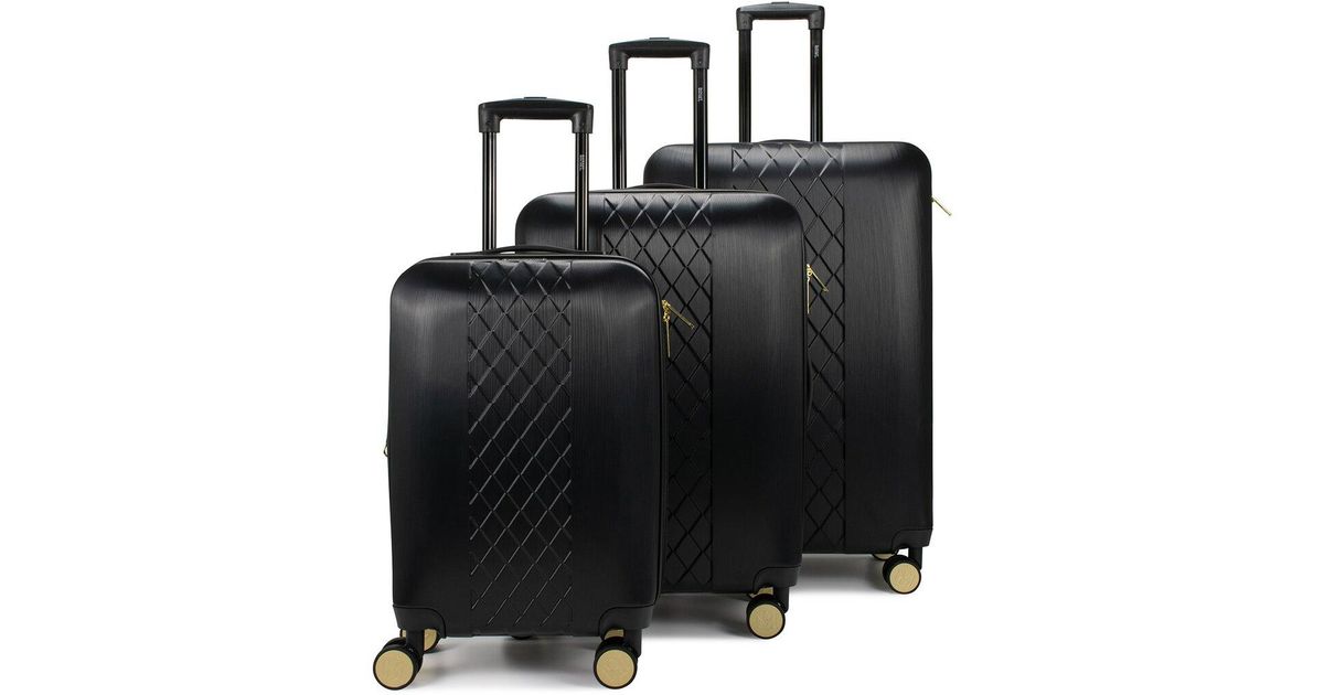 Badgley Mischka 3pc Diamond Expandable Luggage Set in Black Lyst