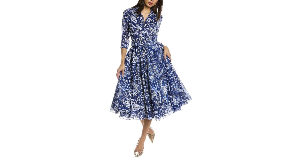 Samantha Sung Laurent Midi Dress in Blue Lyst