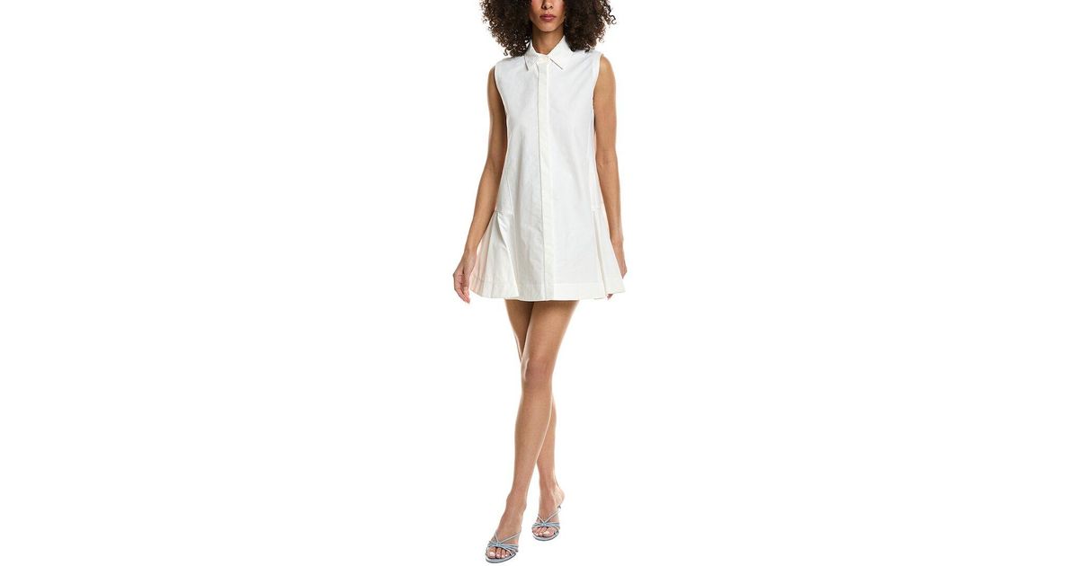 simkhai maggy pleated mini dress Simkhai Maggy Pleated Mini Dress in White