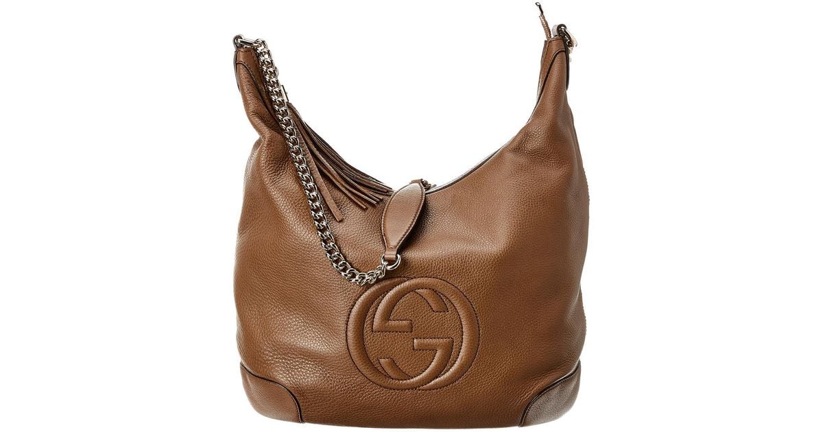 Gucci Brown Leather Soho Hobo Bag Lyst