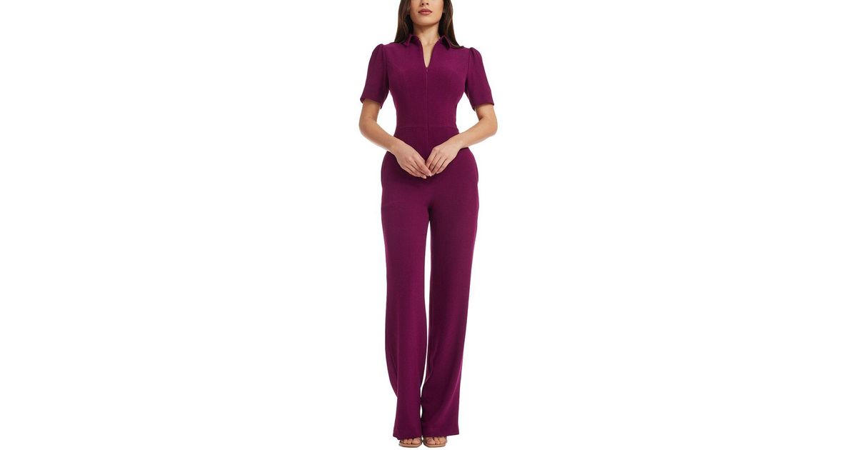 dress the population gloria jumpsuit Dress the Population Gloria Jumpsuit in Purple