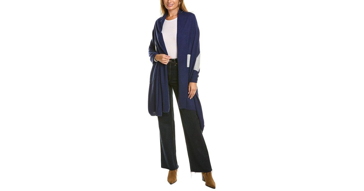 Hannah Rose Hearts Cashmere Wrap in Blue Lyst
