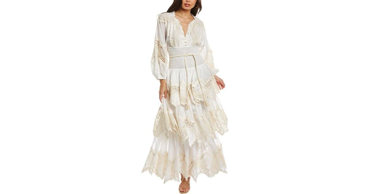 Zimmermann Tiered Maxi Dress in White Lyst