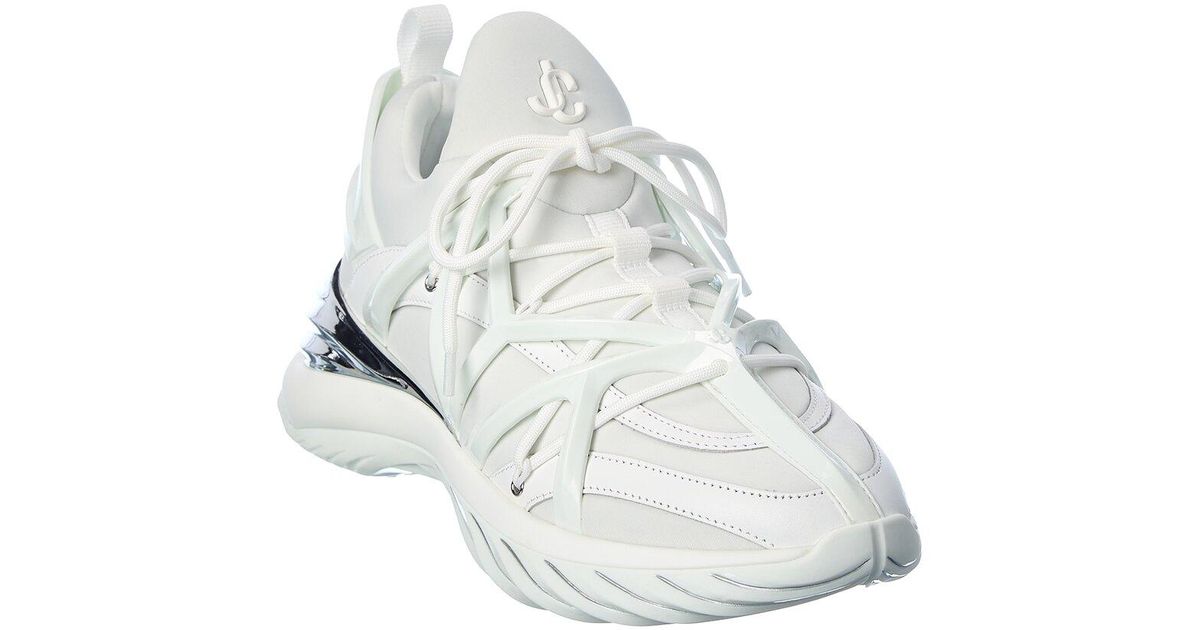 Jimmy Choo Cosmos/f Neoprene & Leather Sneaker in White | Lyst