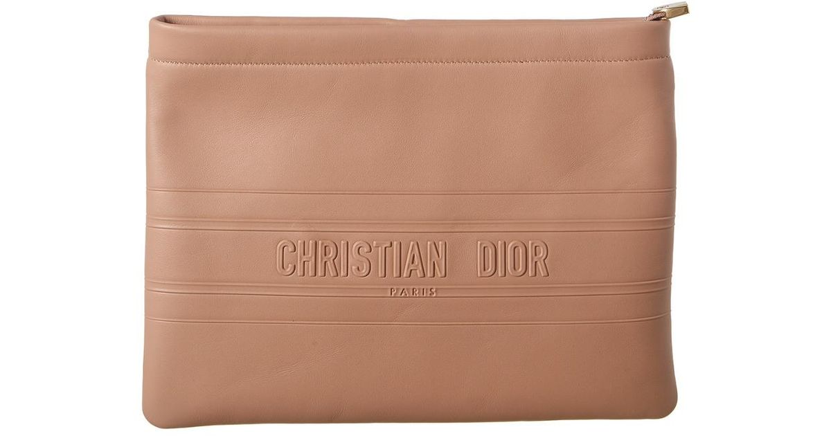 Dior Stripe Leather Pouch | Lyst
