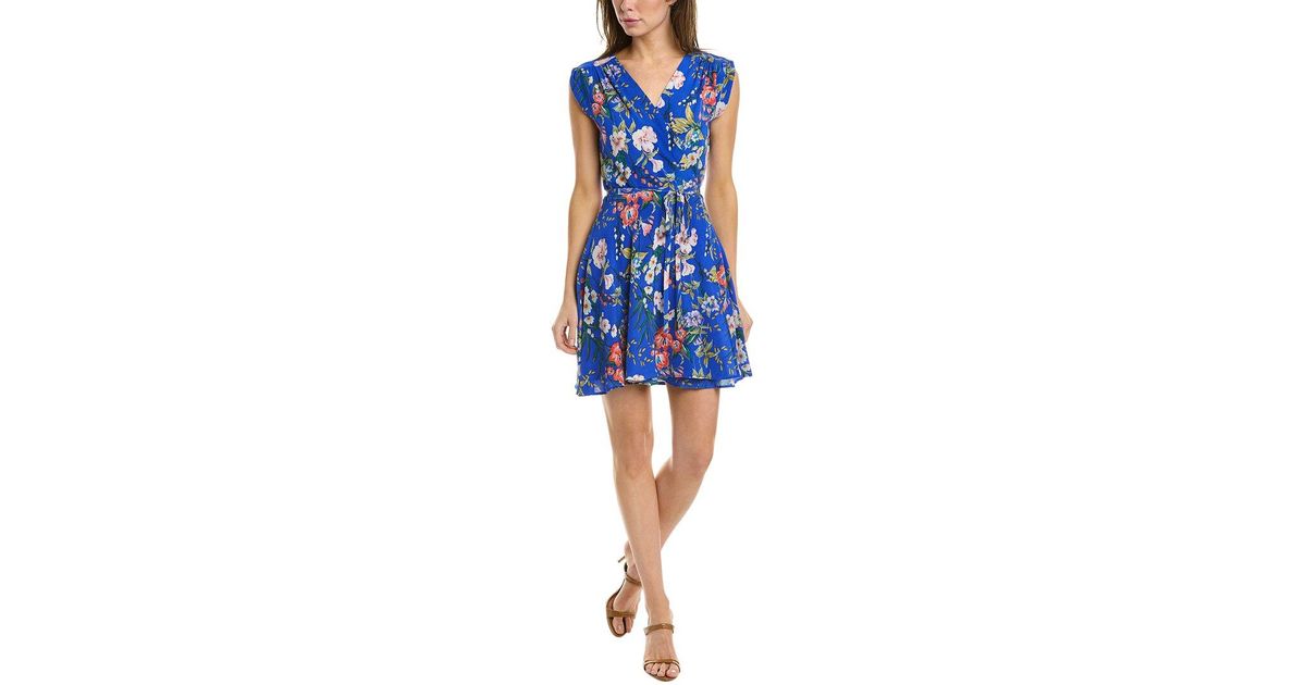 Yumi Kim Silk Wrap Dress in Blue | Lyst