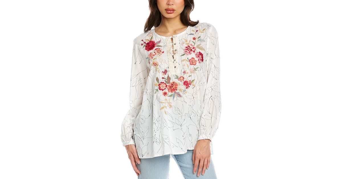 Johnny Was Sonya Blouse in White Lyst