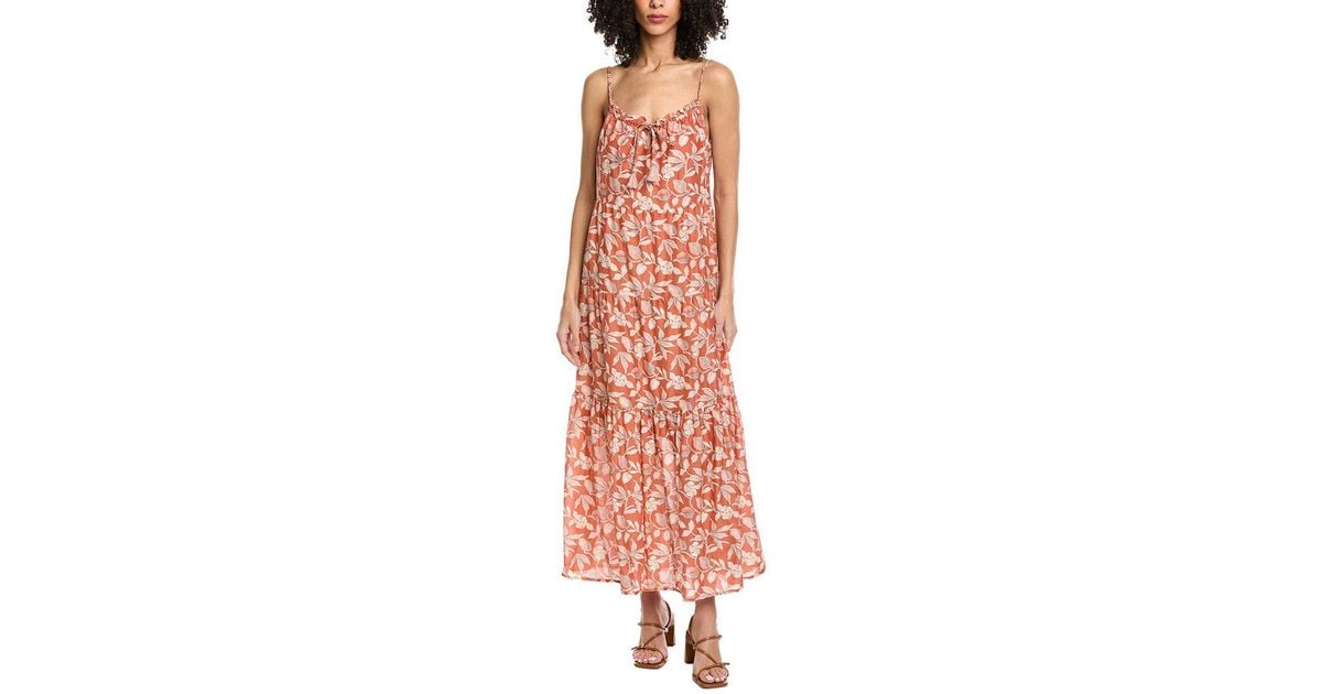 Faherty Silk-Blend Sun Chaser Maxi Dress in Pink | Lyst
