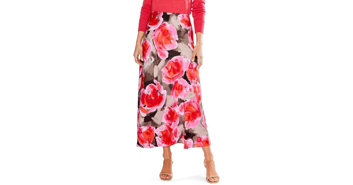 NIC+ZOE Nic+zoe Rosy Outlook Slip Skirt in Red | Lyst
