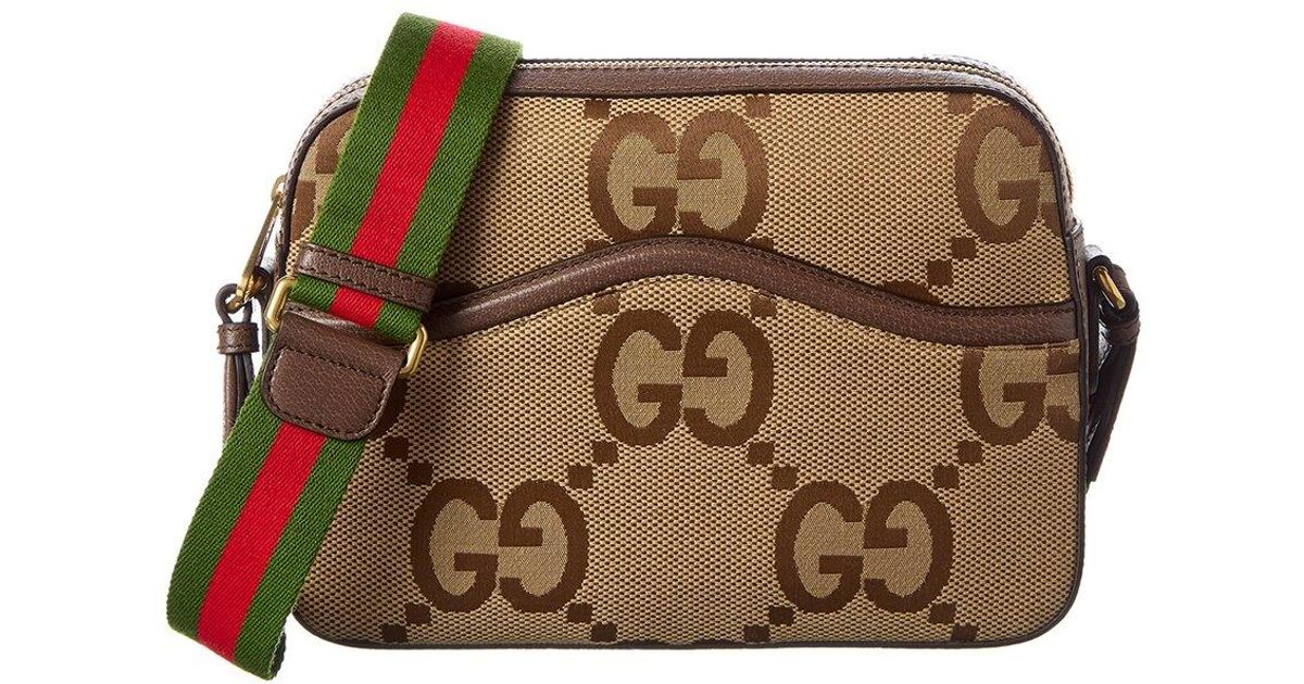 Gucci Jumbo GG Canvas & Leather Messenger Bag - Lyst