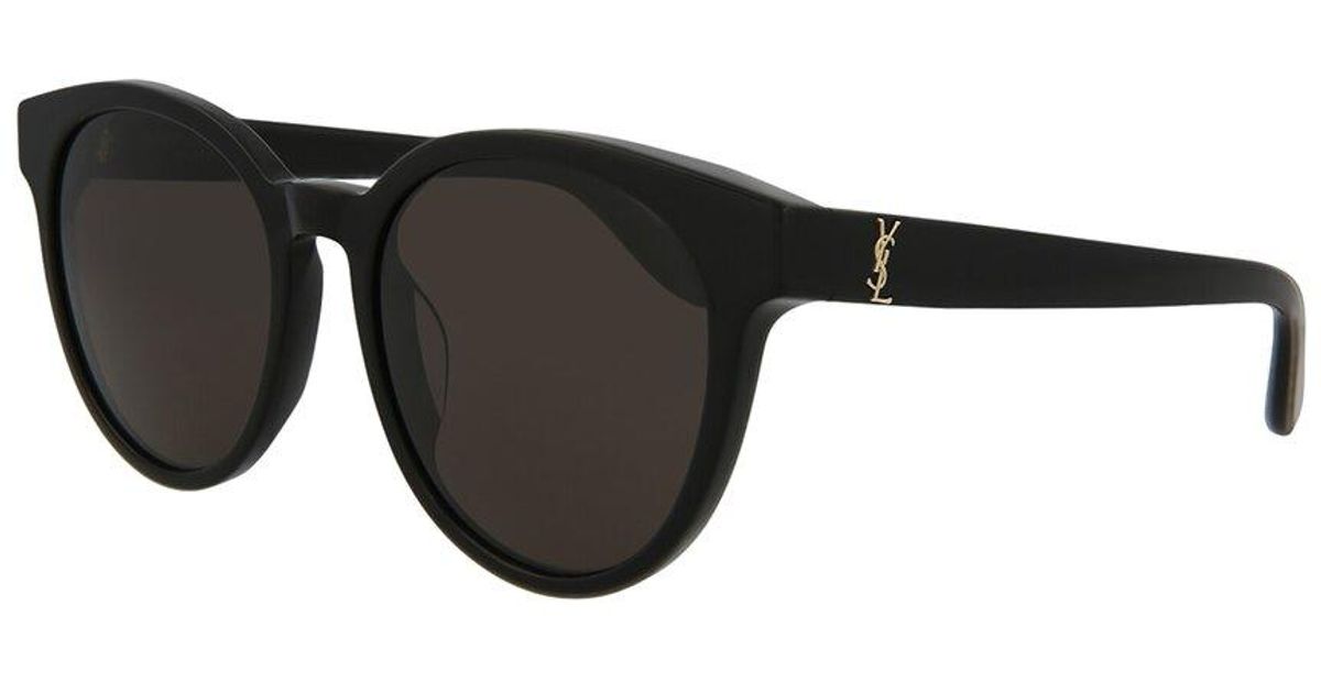 NEW Saint Laurent Women\'s SLM25K 56mm Sunglasses Saint Laurent Unisex Round/Oval Shiny Black Fashion Designer  main image 2
