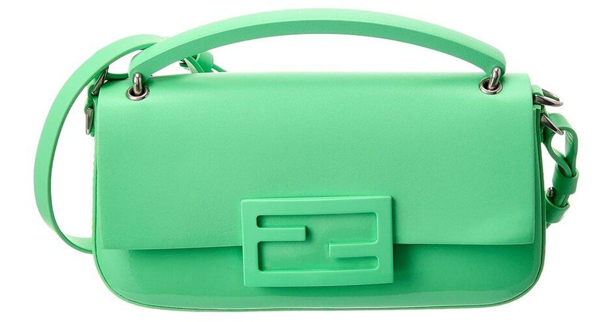 Baguette Phone Pouch - Green patent leather pouch