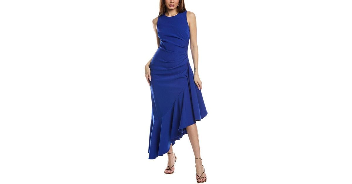 Eliza J Asymmetrical Maxi Dress in Blue | Lyst UK
