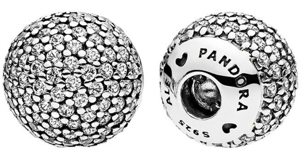 PANDORA Silver & Cz Pave End Caps Lyst UK