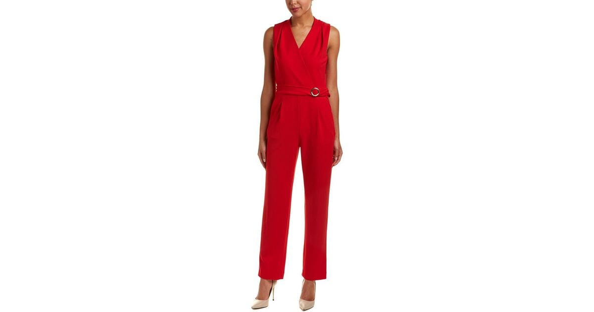 tahari red jumpsuit