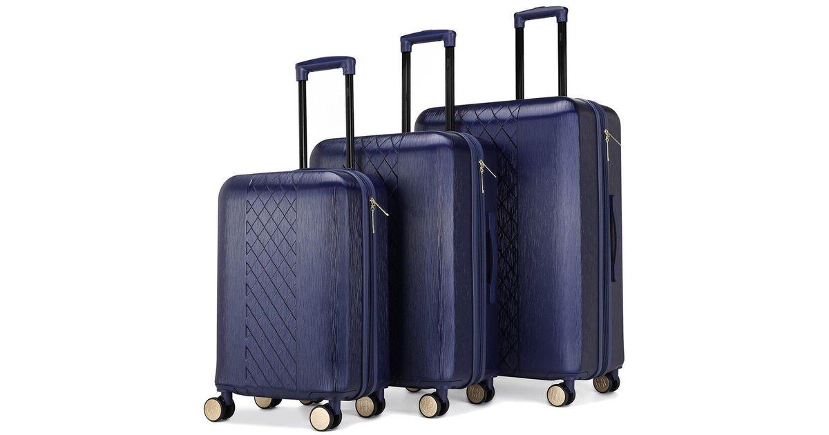 Badgley Mischka Diamond 3pc Expandable Luggage Set in Blue Lyst