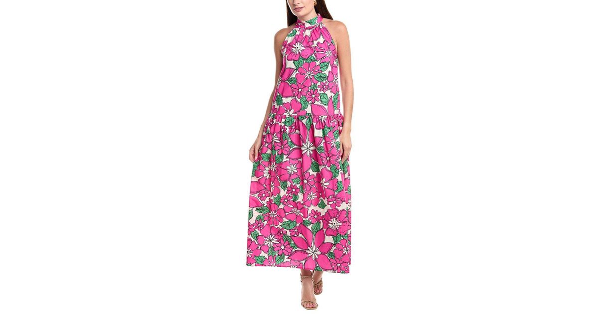 FLORA BEA NYC Eleana Midi Dress in Pink | Lyst