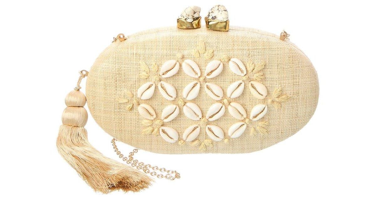 The Rafe Gd Rafe New York Joanna Straw Clutch in Natural | Lyst