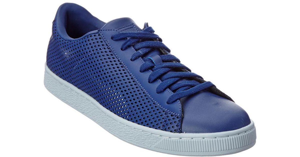 puma blue leather sneakers