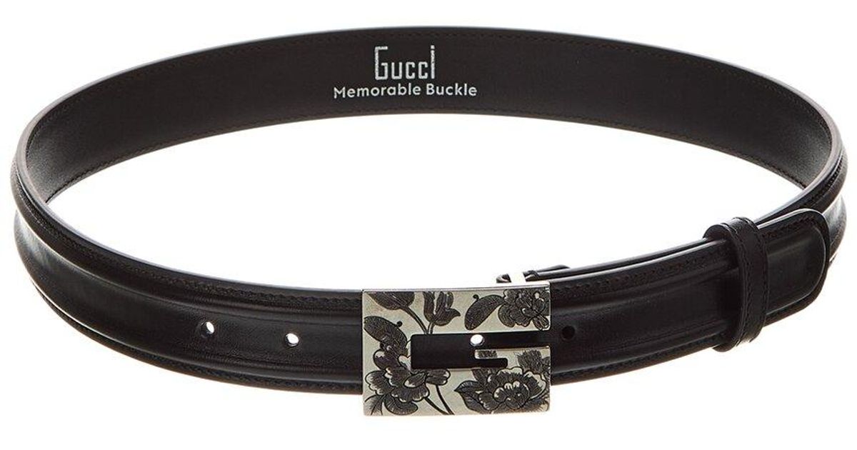 Gucci Memorable Buckle Leather Belt in Black for Men | Lyst display picture 1