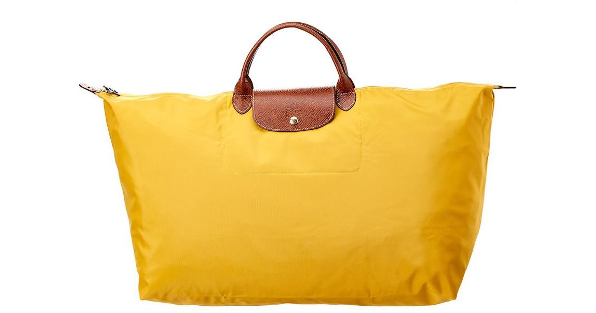 Le Pliage Collection S Travel bag Sky Blue/Yellow - Canvas (L1624HDCG71)
