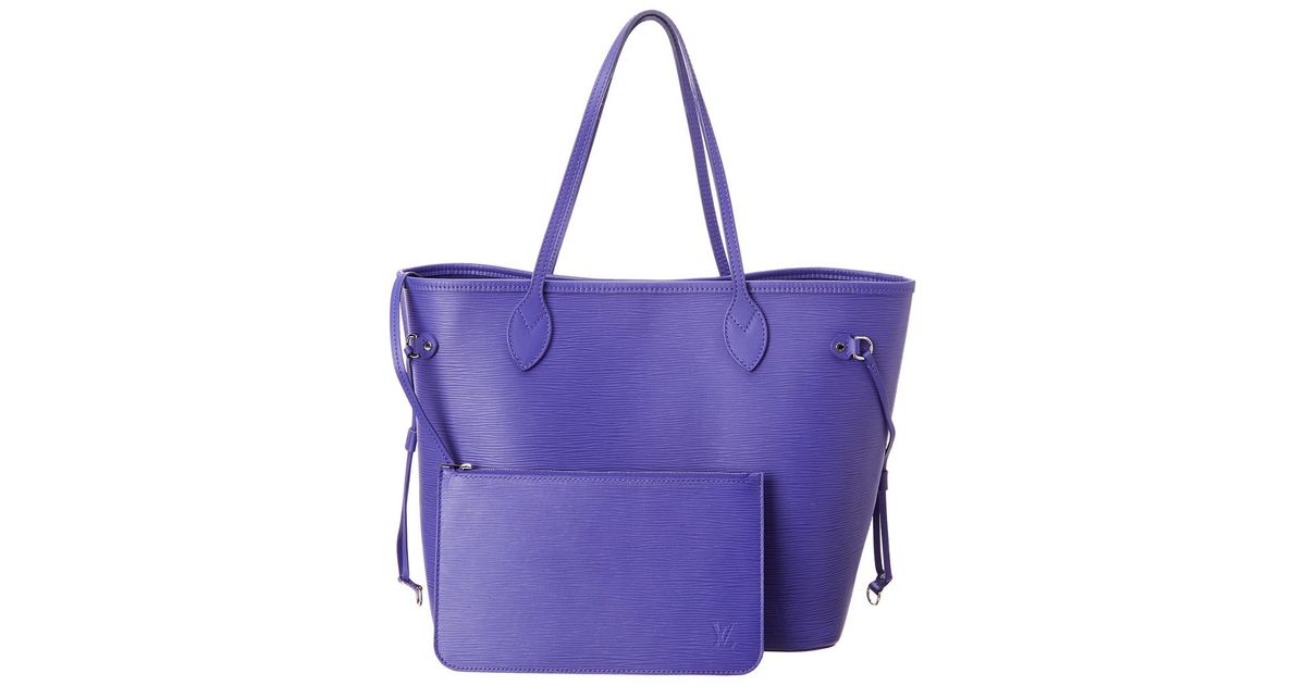 Louis Vuitton Purple Epi Leather Neverfull Mm Nm - Lyst