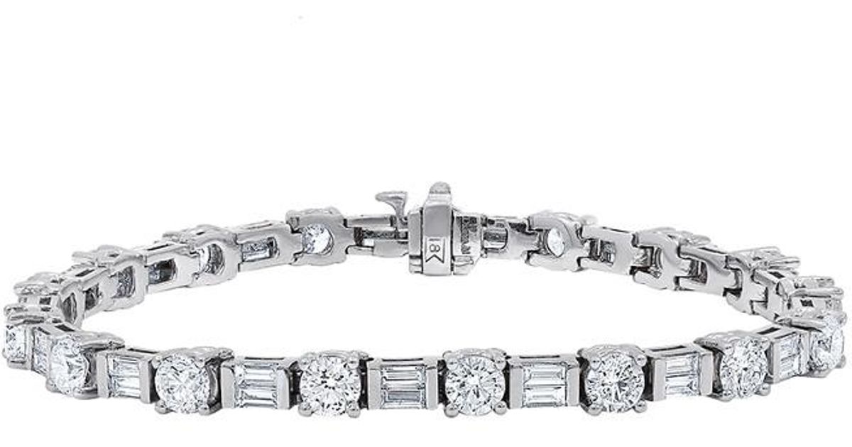 Diana M. Jewels . Fine Jewelry Platinum 5.60 Ct. Tw. Diamond Tennis Bracelet in Metallic - Lyst