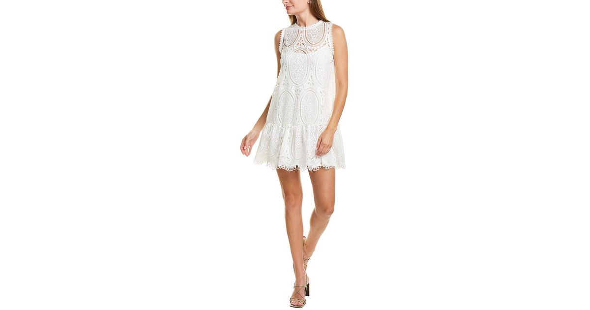 Gracia Eyelet Lace Mini Dress in White | Lyst Canada
