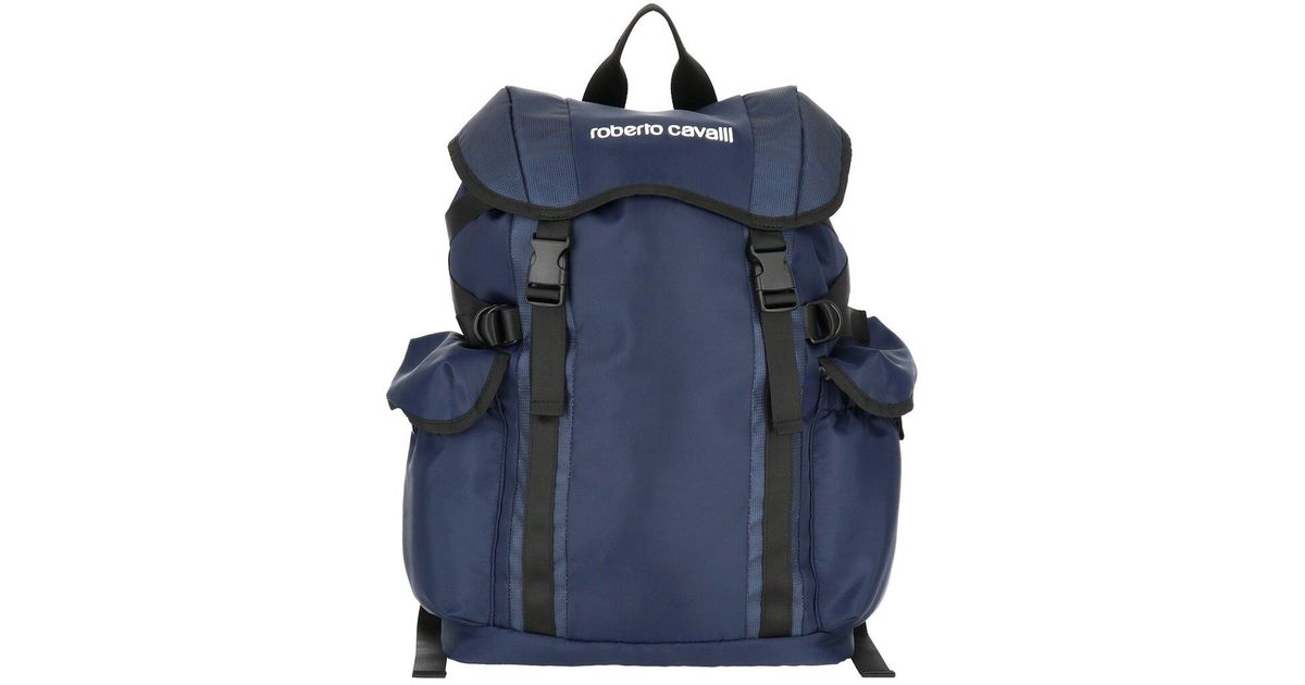 Roberto Cavalli Navy Blue Backpack with Black Accents Roberto Cavalli Backpacks for Women | Online Sale up to 62  main image 3
