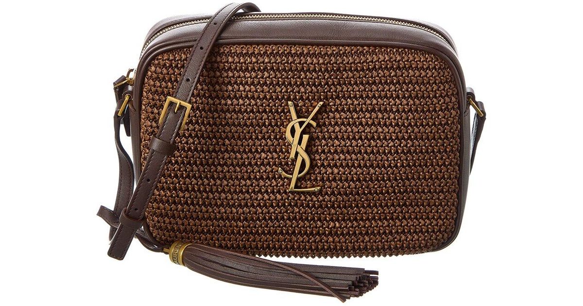 Saint Laurent Lou Raffia & Leather Camera Bag in Black Lyst UK