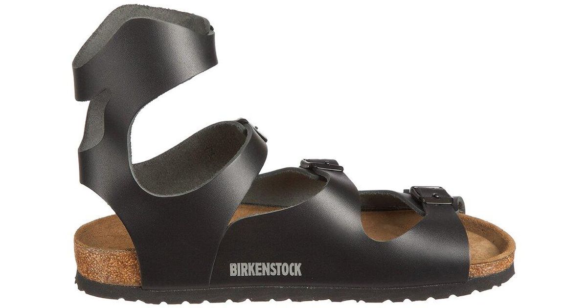 Birkenstock Athens Leather Sandal in Black | Lyst